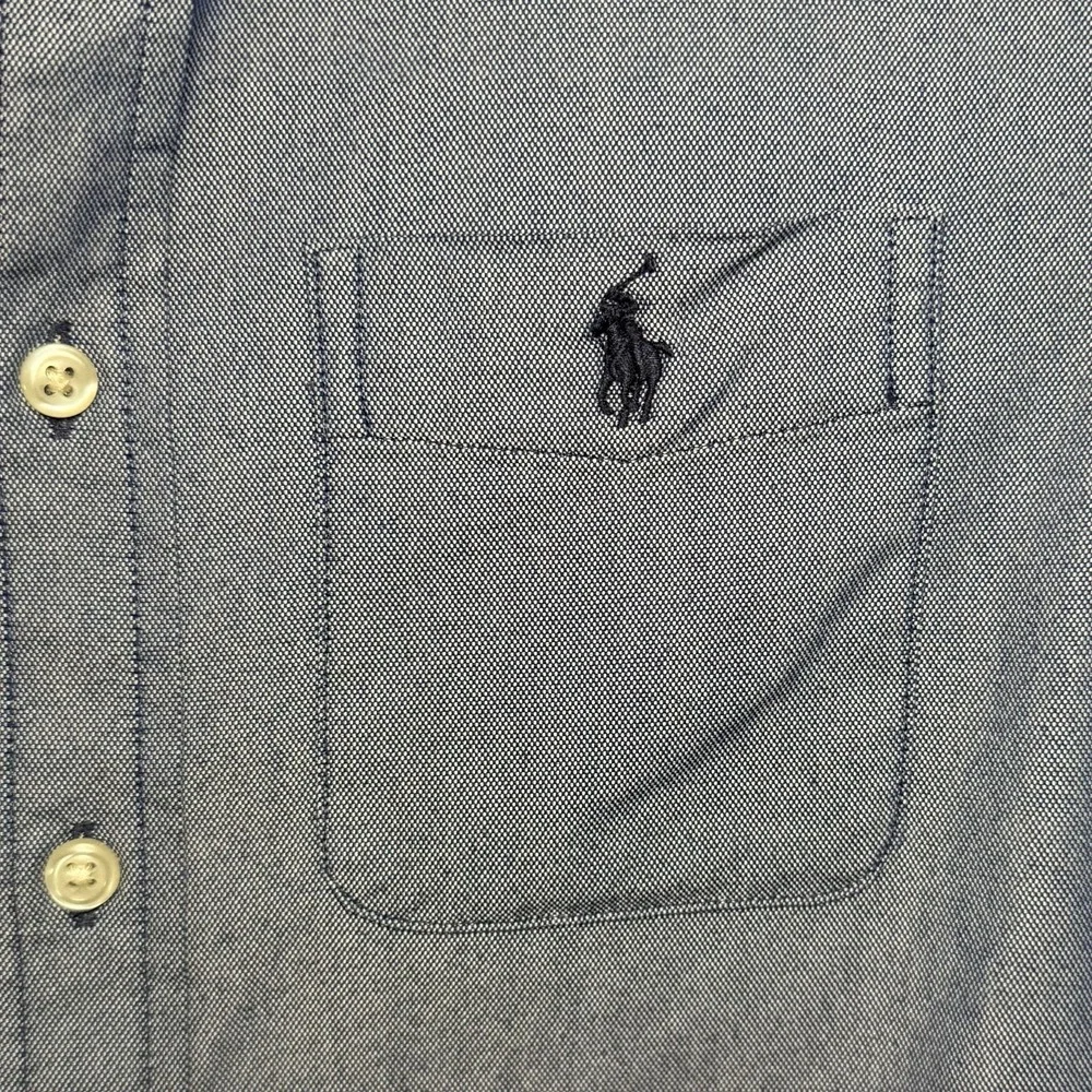Ralph Lauren Boys Youth Medium 10/12 Performance Button Down Collar Pocket Logo
